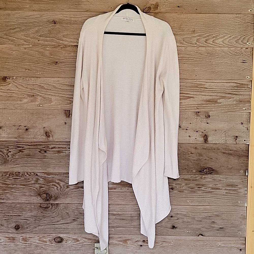Barefoot Dreams Large/XL Off White Bamboo Chic Lite Open Drape Cardigan Sweater